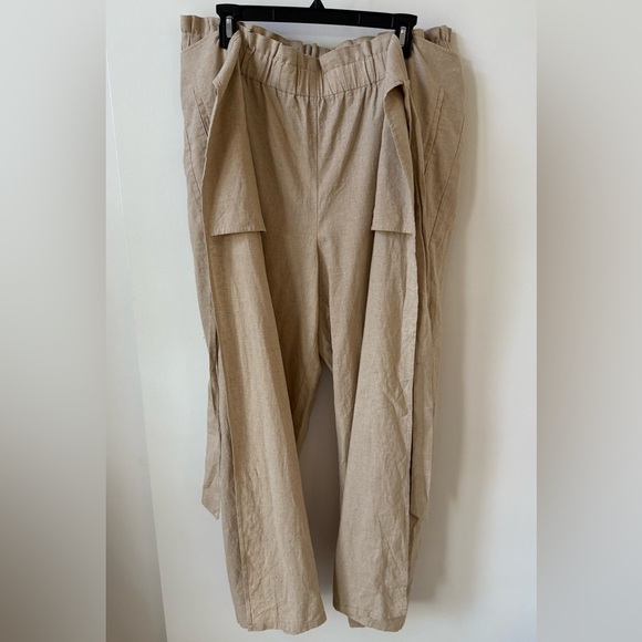 Corpcore Midnight Velvet Linen Blend Wide Leg Wrap Pants Coastal - Picture 6 of 13